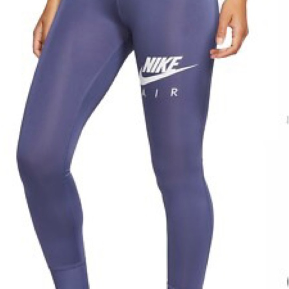 Nike Purple High-Waist Leggings with White Nike Air Logo